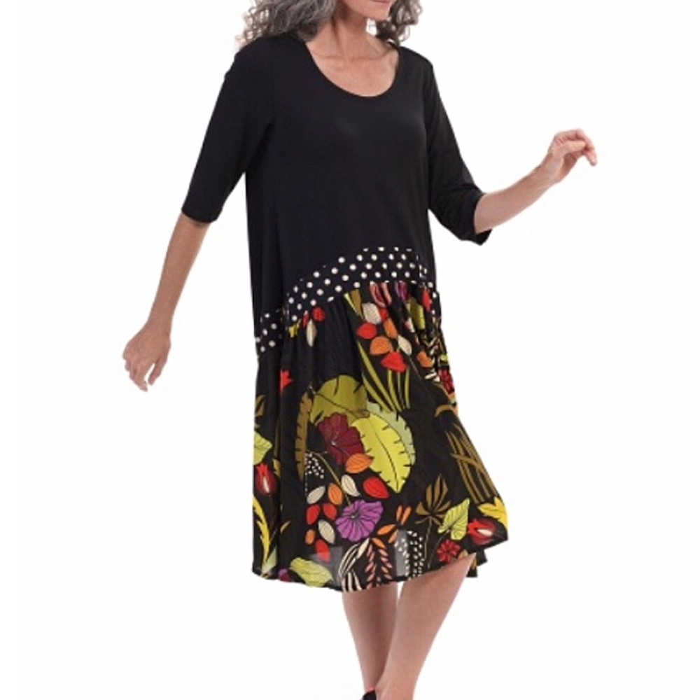 Alembika Jungle Jersey Floral Midi Dress